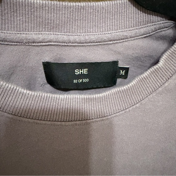 Darc Sport Lavender Cropped Long Sleeve Tee with White Graphics - Picture 2 of 3